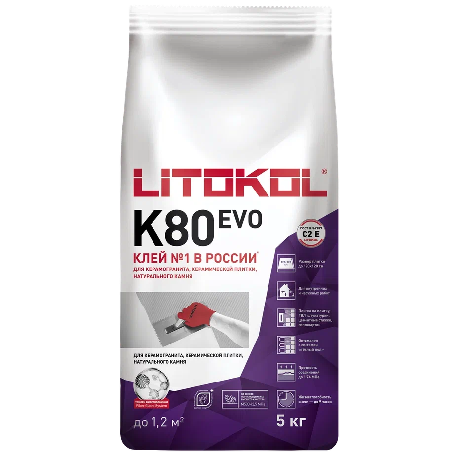 Купить LitoFlex K80-клеевая смесь 5kg Al.bag в Уфе #3