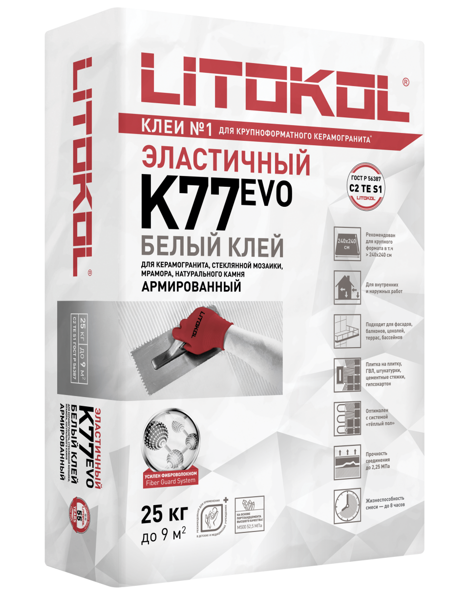 Купить SuperFlex K77 белый-клеевая смесь 25kg bag в Уфе