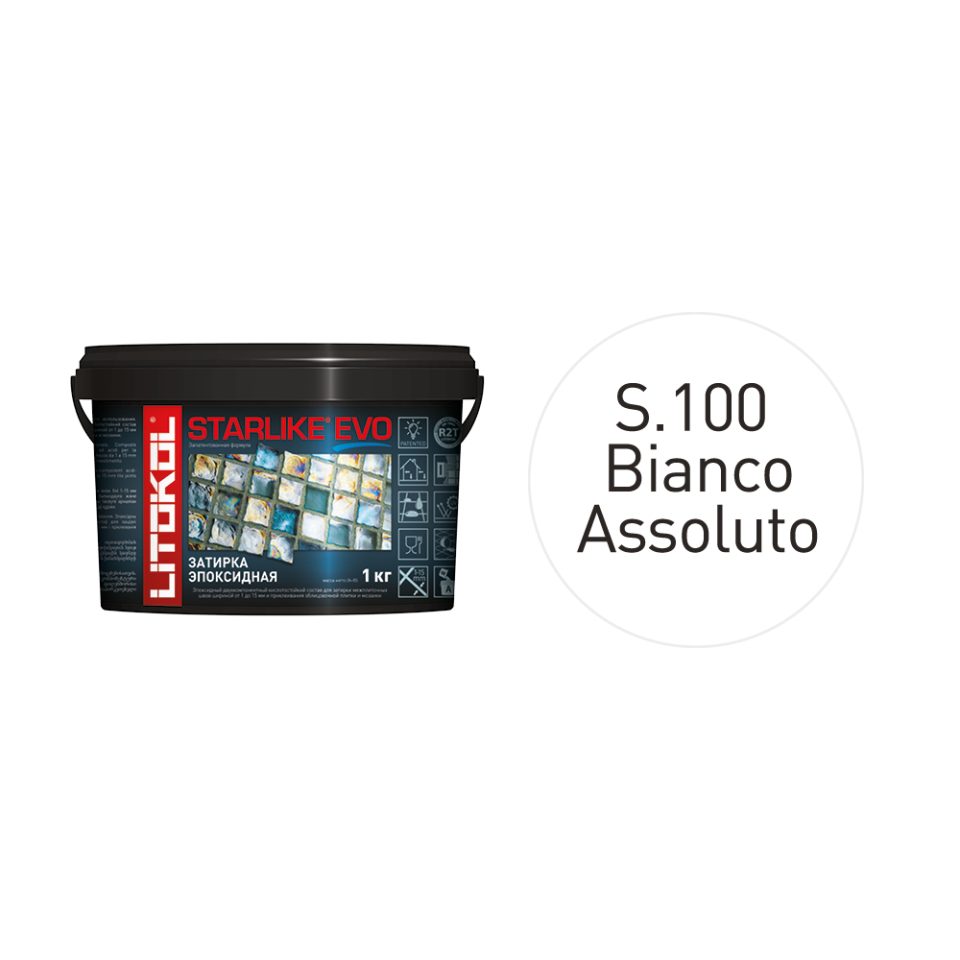 Купить STARLIKE EVO S.100 BIANCO ASSOLUTO затир.смесь (1kg bucket) в Уфе #2