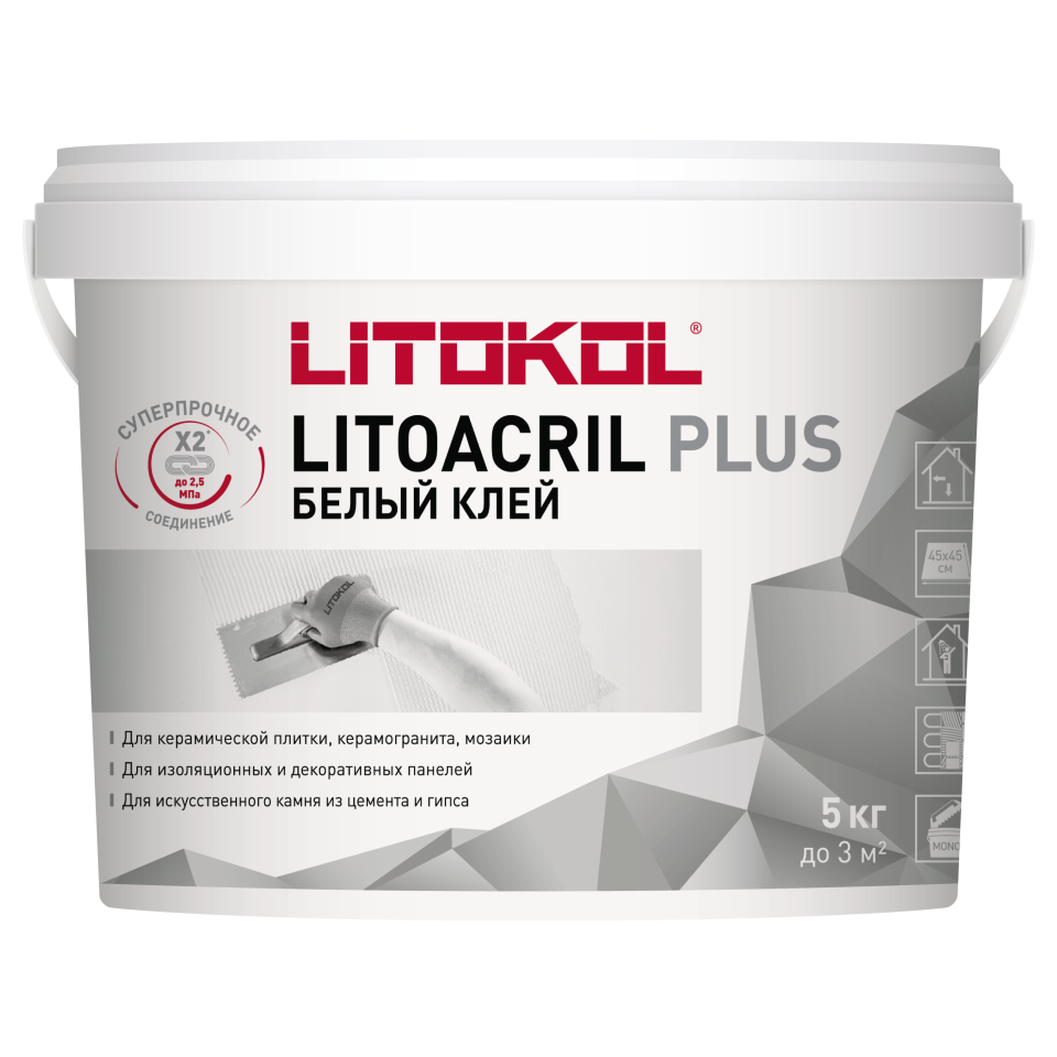 Купить LITOACRIL PLUS - пастообразный клей 5kg bucket в Уфе