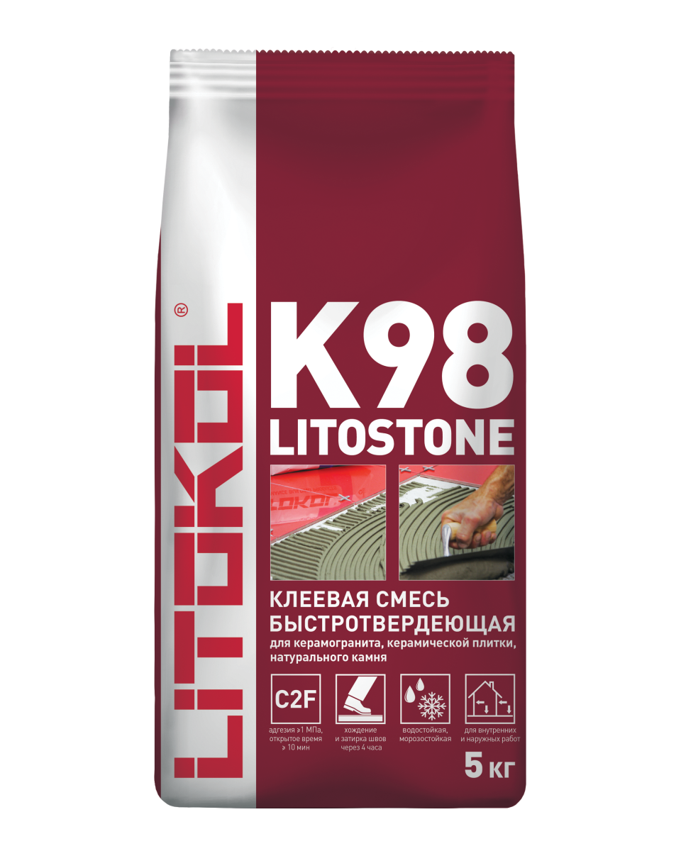 Купить Litostone К98-серая-клеевая смесь 5kg Al.bag в Уфе #2