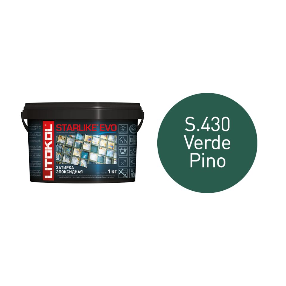 Купить STARLIKE EVO S.430 VERDE PINO затир.смесь (1kg bucket) в Уфе