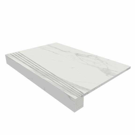 Комплект (Ступень MN01 (33x120) непол. (прямоугол. бортик) + Подступенок (14,5x120))