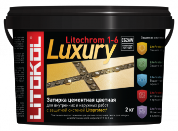 Купить LITOCHROM 1-6 LUXURY C.30 жемчужно-серый-затир. смесь 2kg bucket в Самаре