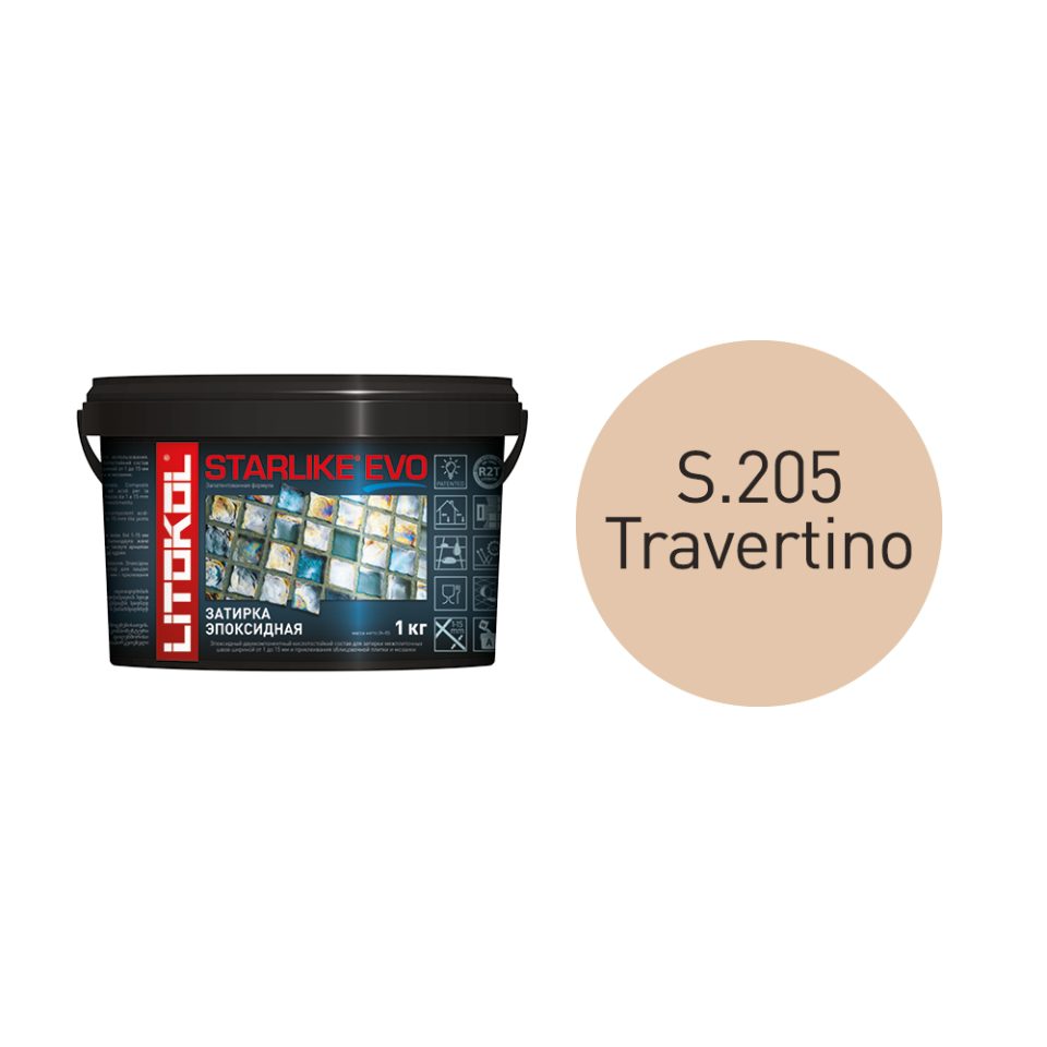 Купить STARLIKE EVO S.205 TRAVERTINO затир.смесь (1kg bucket) в Уфе #2