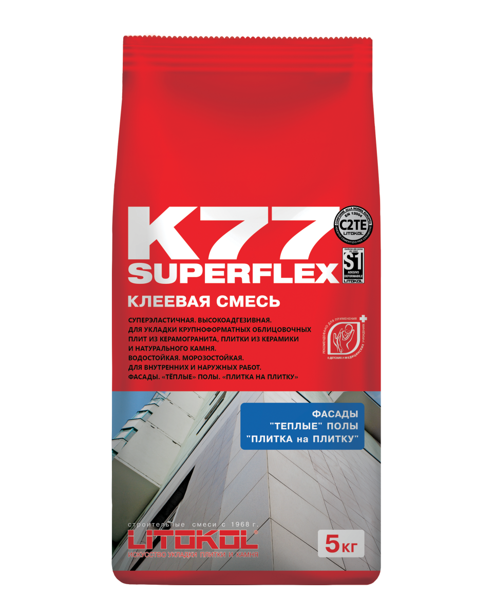 Купить SUPERFLEX K77 серый-клеевая смесь 5kg bag в Уфе #2