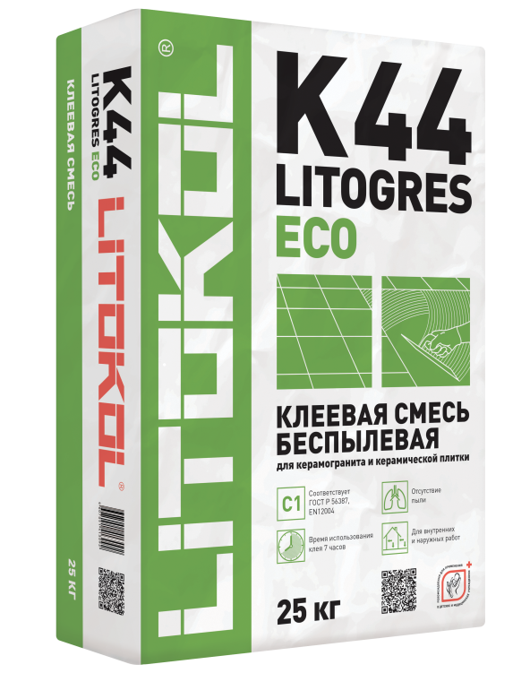Купить Litogres К44 ECO- беспылевая клеевая смесь 25kg bag в Новосибирске-1