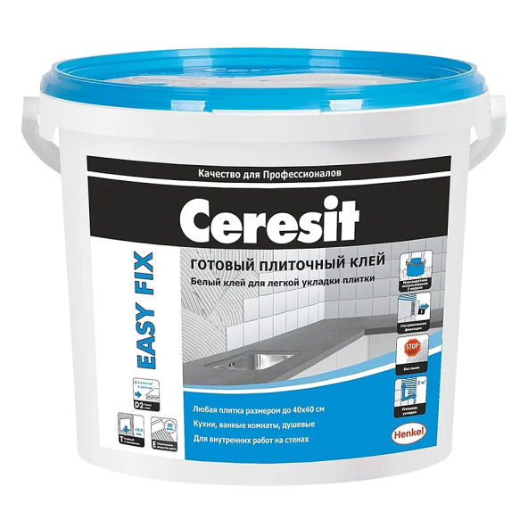 Купить Ceresit Easy Fix/3,5кг Белый готовый Плиточный клей, Англия в Новосибирске-1