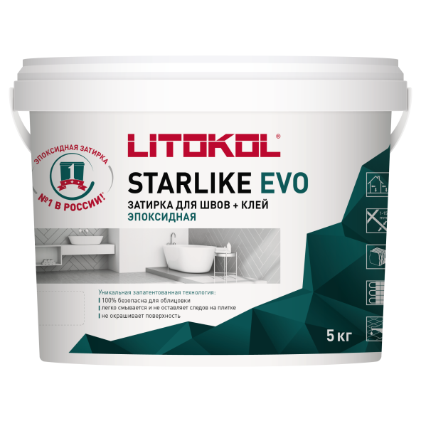 Купить STARLIKE EVO S.110 GRIGIO PERLA затир.смесь (5kg bucket) в Нижнем Новгороде-1
