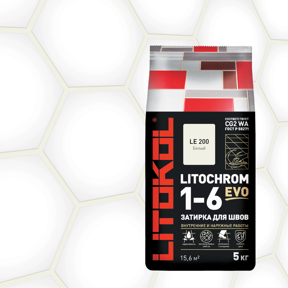 Купить LITOCHROM 1-6 EVO LE 200 белый 5kg Al.bag в Уфе