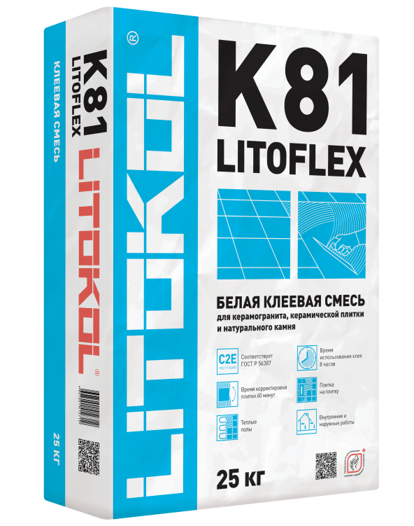 Купить LitoFlex K81 белый-клеевая смесь 25kg bag в Воронеже-2