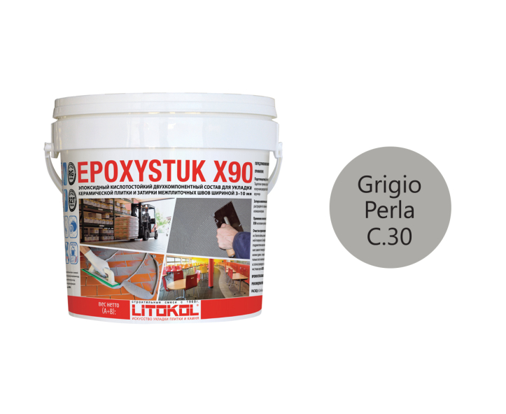 Купить EPOXYSTUK X90 C.30 GRIGIO PERLA 5kg bucket в Новосибирске-2